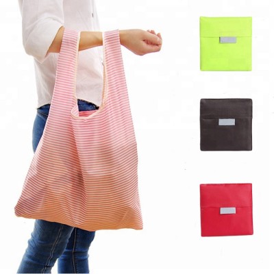 Customized Recycling Eco-Friendly Large Supermarket Grocery Reusable Foldable polyester bags RPET shopping tote bag