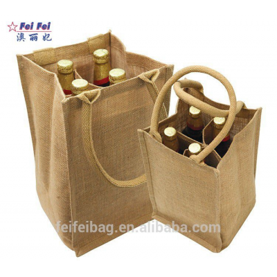 eco-friendly waterproof jute wine bag