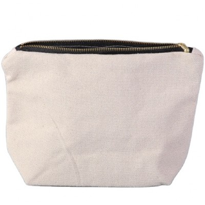 Wholesale reusable customized cotton zipper small cosmetic bag