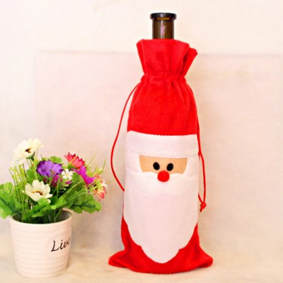 Christmas felt wine packaging drawstring bottle gift bag