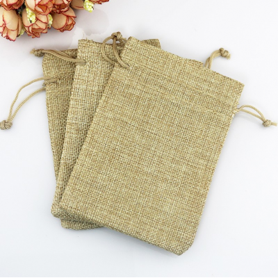 Custom bread linen Drawstring small shopping bag