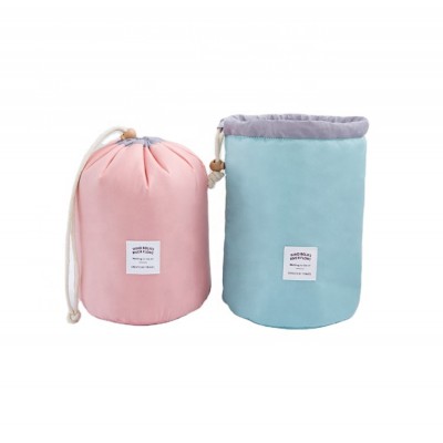 Men Women high capacity cylinder washing cosmetic makeup waterproof travel pouch storage bucket bag