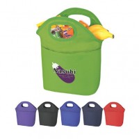 Eco-friendly lunch bag, fast food bag, cooler bag with plastic handles;