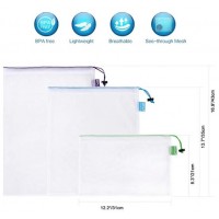 Food packaging drawstring bags RPET mesh produce bag for shopping